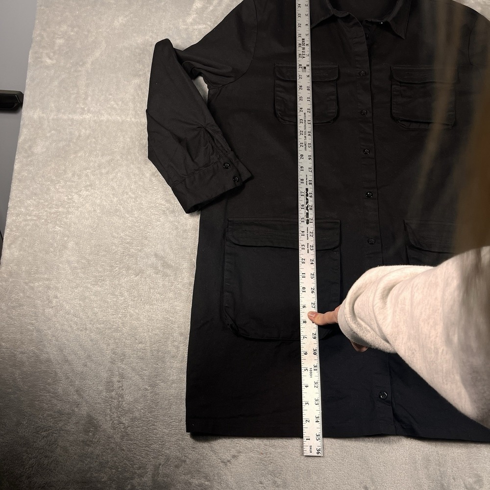 Denim Barn Jacket Chore Coat Size 14 Black 4-Pocket - Picture 7 of 8